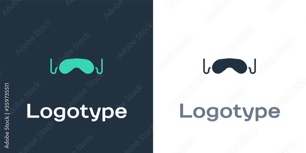 Logotype睡眠面罩图标隔离在白色背景上。徽标设计模板元素。Vector Illu