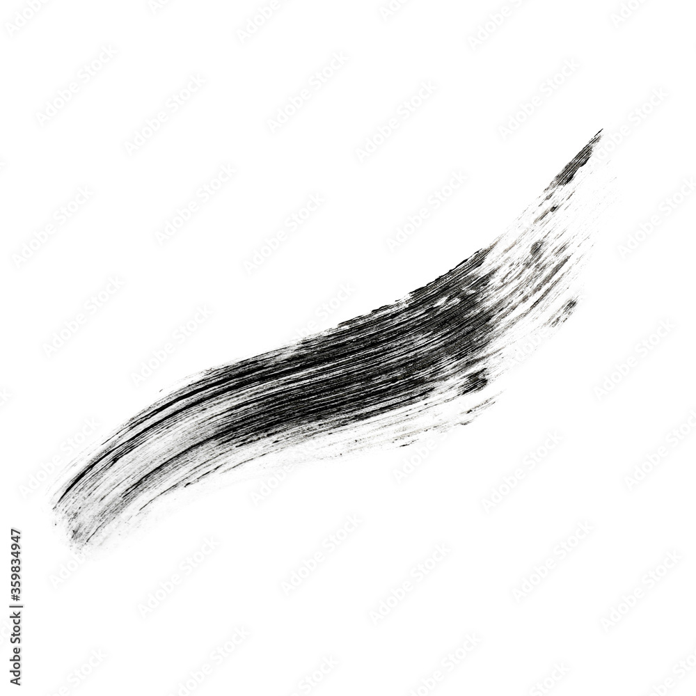 Sample of mascara on white background