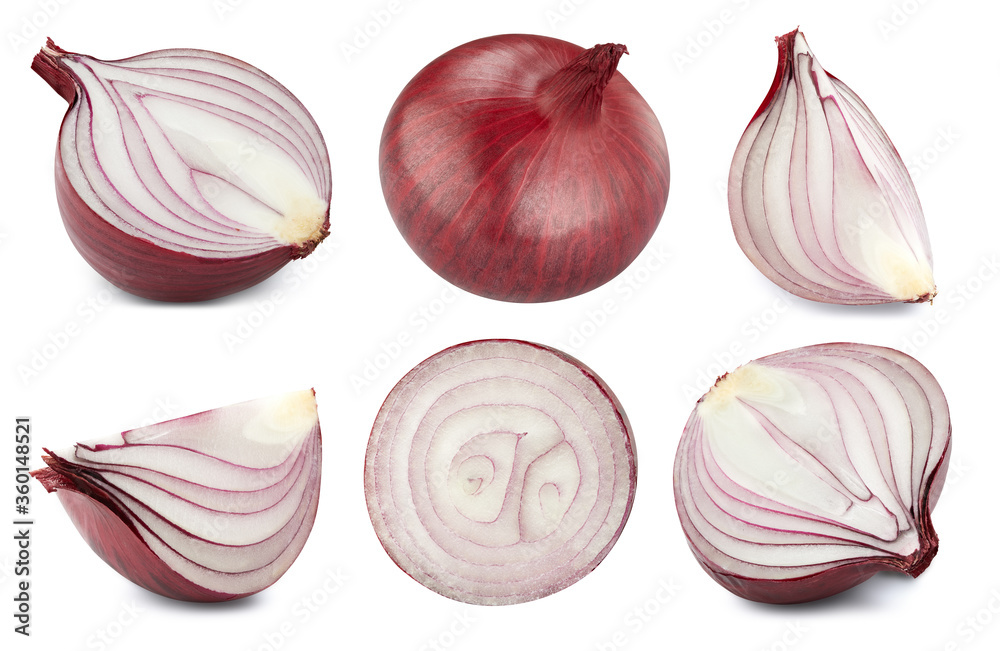 Composition of many fresh onion. Collection onion Clipping Path isolated on white background. Profes