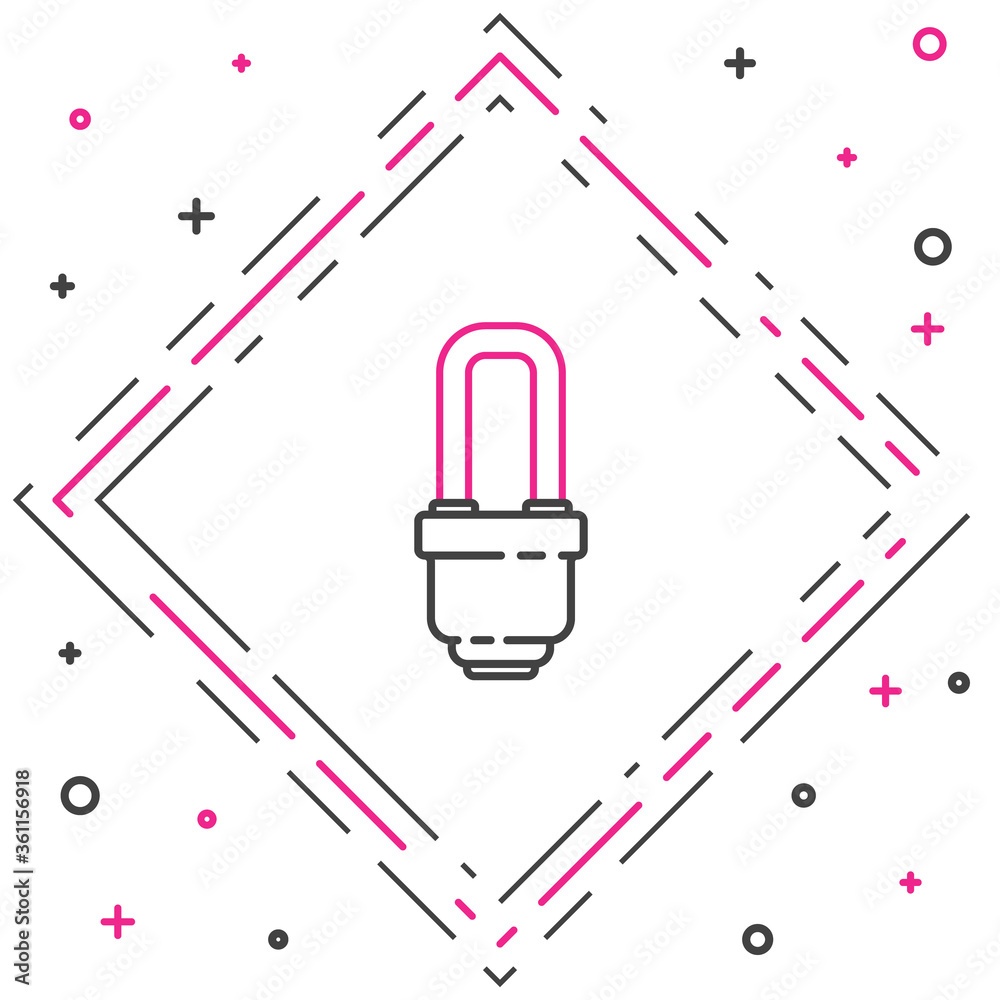 线路LED灯泡图标隔离在白色背景上。经济型LED照明灯泡。节省开支