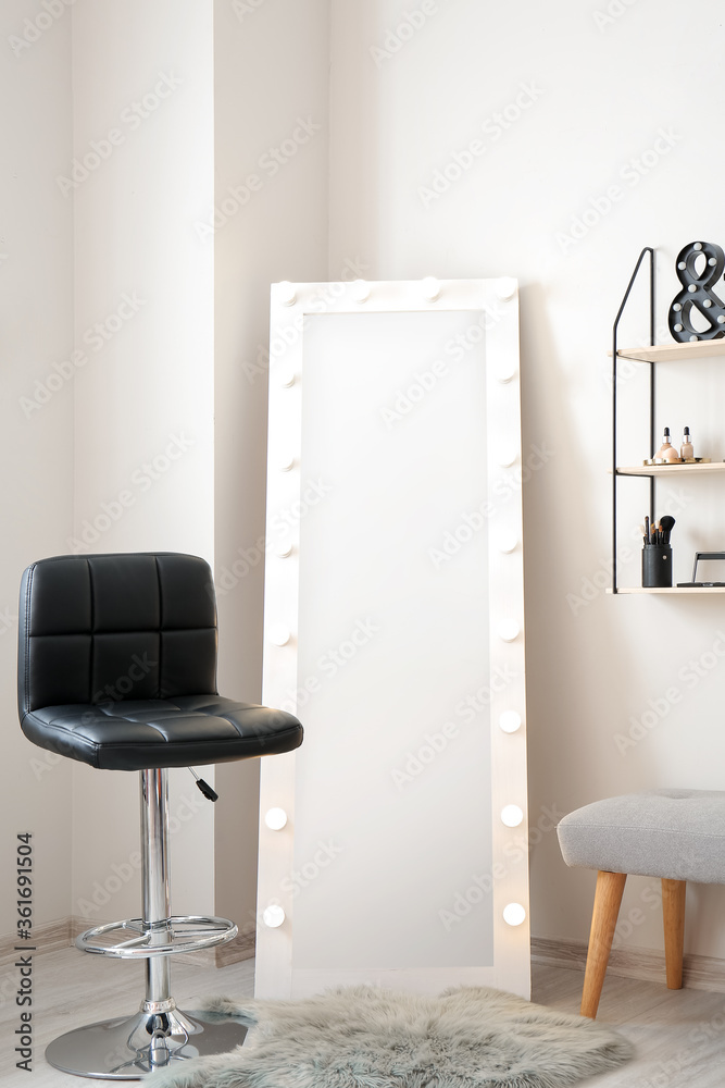 Stylish interior of modern makeup room