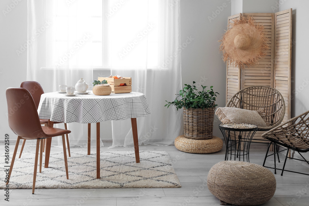 Interior of modern stylish dining room