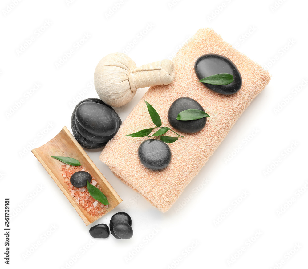 Beautiful spa composition on white background