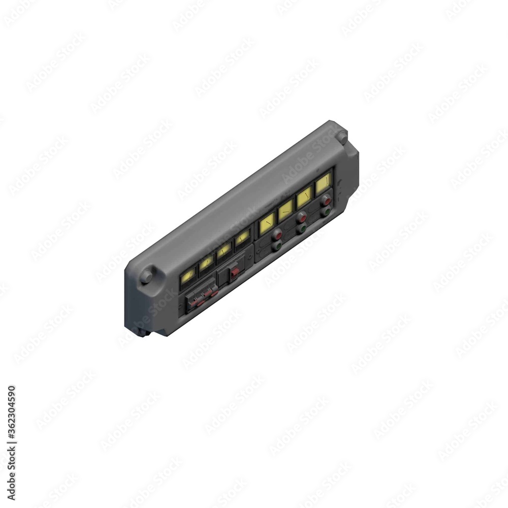 3D rendering of a  switchboard and control block