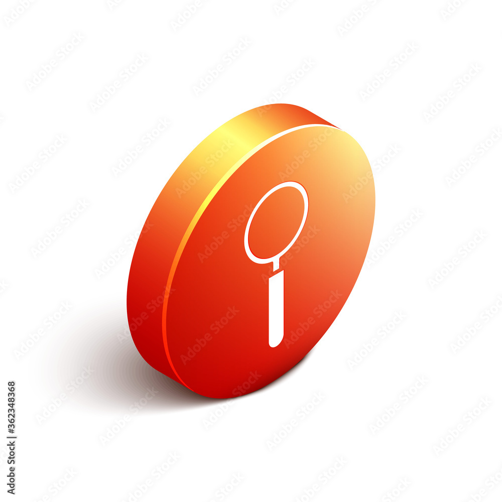 Isometric Magnifying glass icon isolated on white background. Search, focus, zoom, business symbol. 