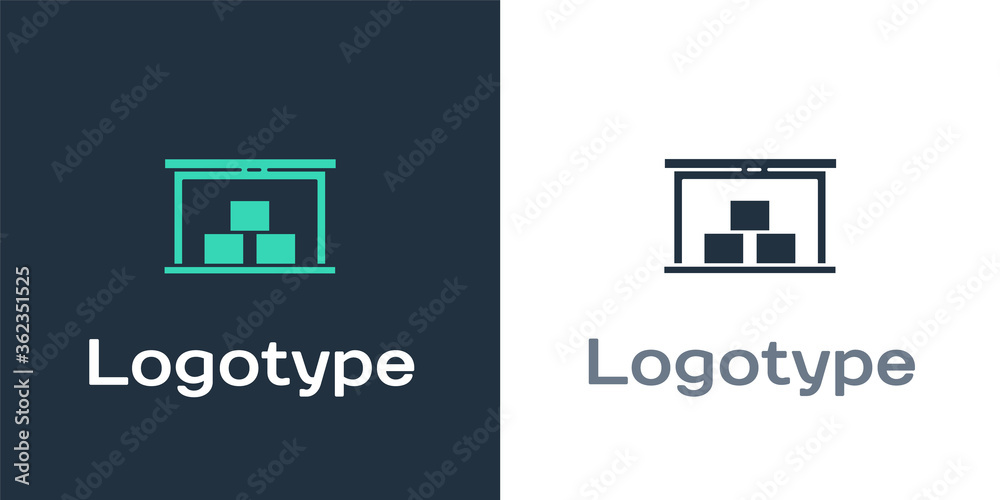 标识类型仓库图标隔离在白色背景上。标识设计模板元素。矢量插图