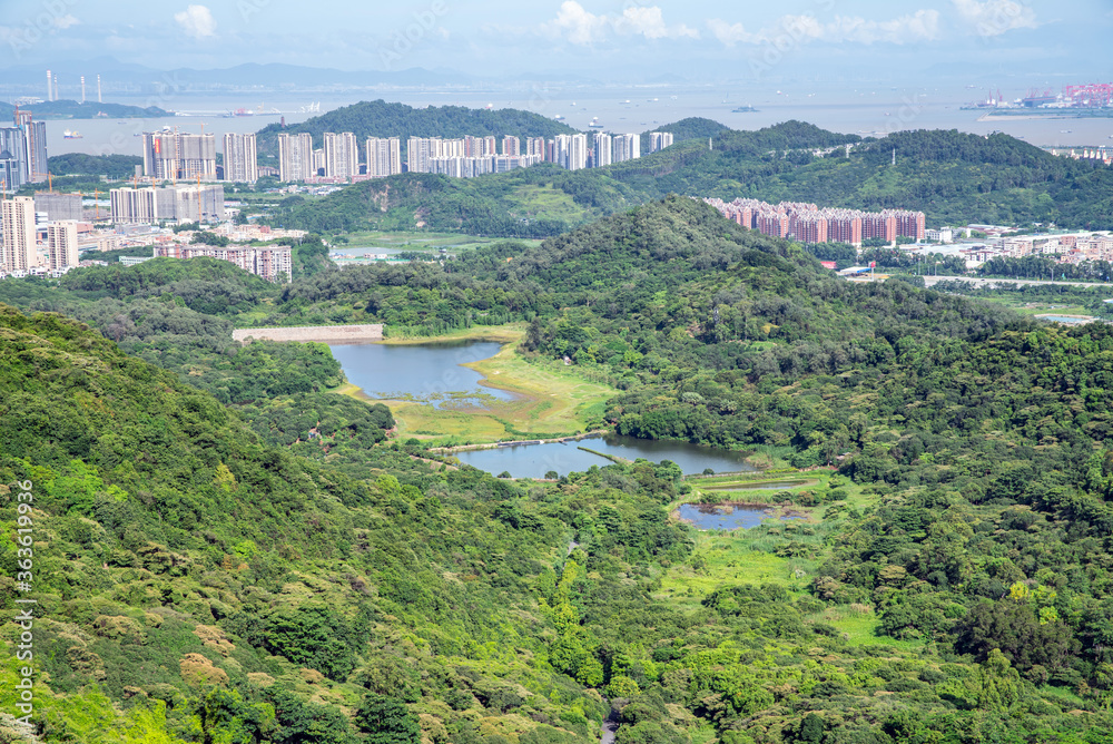 中国广州南沙黄山路森林公园周边山景财产