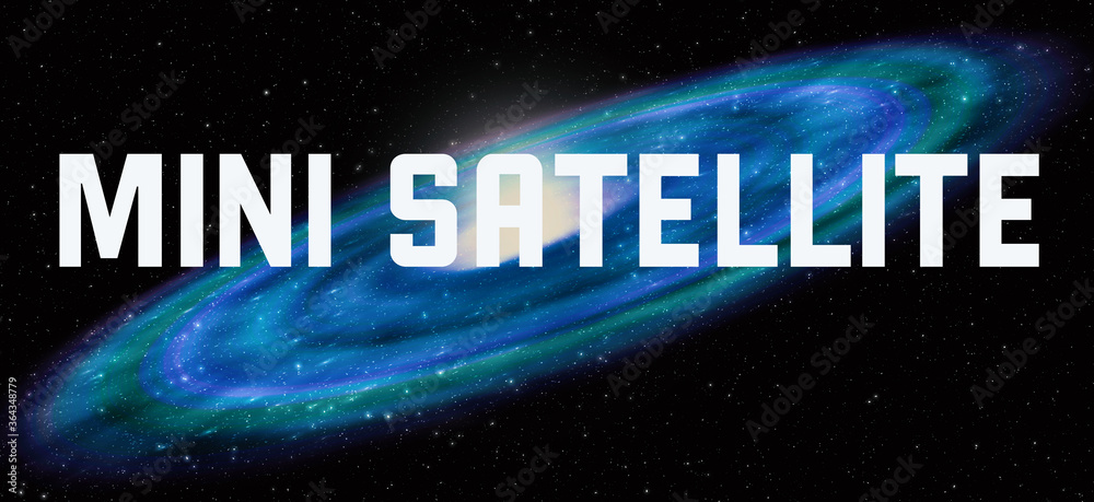 Mini Satellite theme with cosmic spiral galaxy background