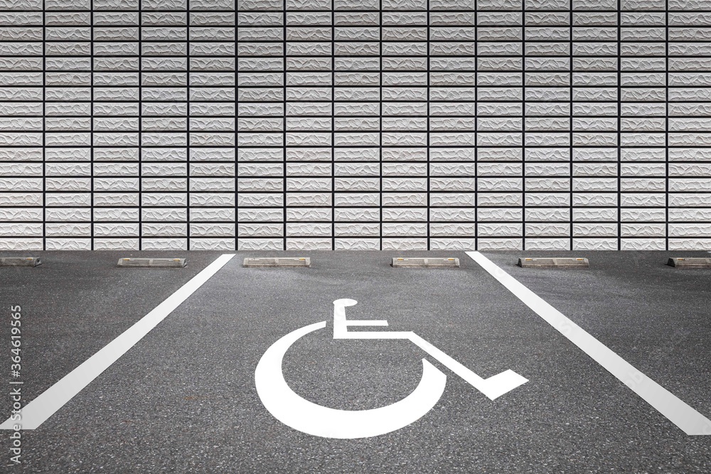 Empty outdoor public parking for the disabled