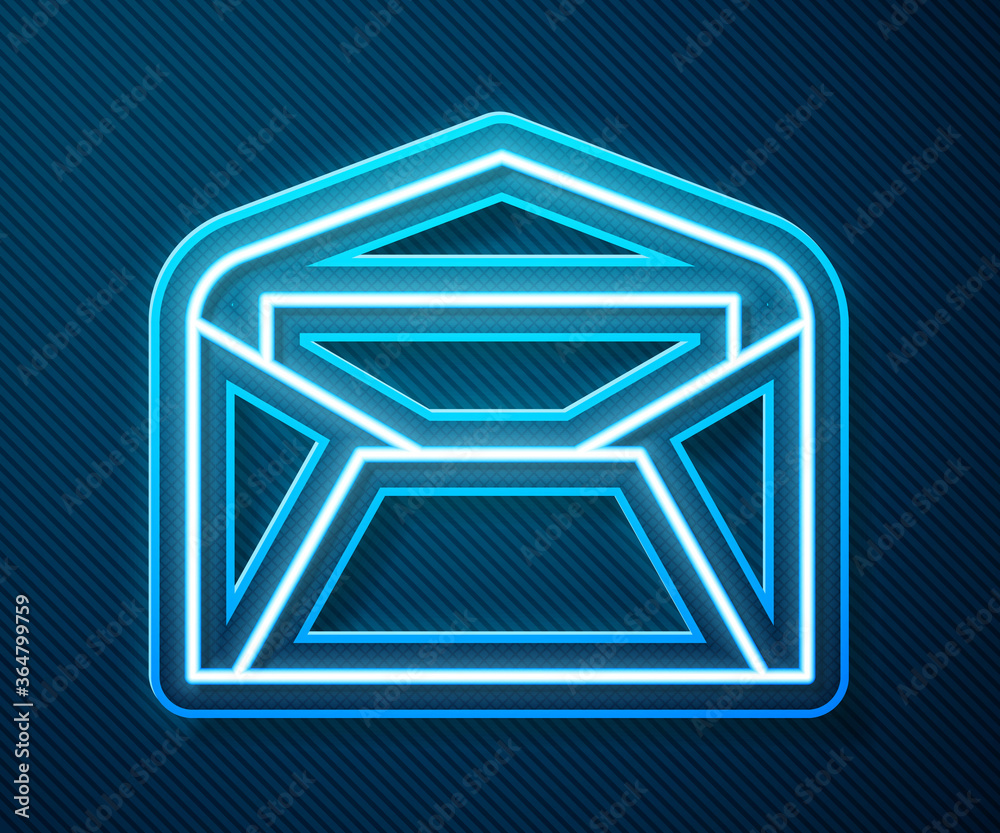 Glowing neon line Envelope icon isolated on blue background. Email message letter symbol. Vector Ill