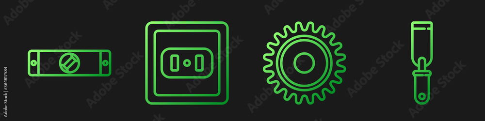 设置线圆锯片，建筑气泡水平仪，电源插座和Rasp金属锉刀。Gradi