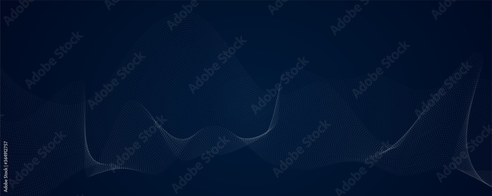 Abstract blue pattern and background poster with dynamic triangle. technology Particle Mist network 