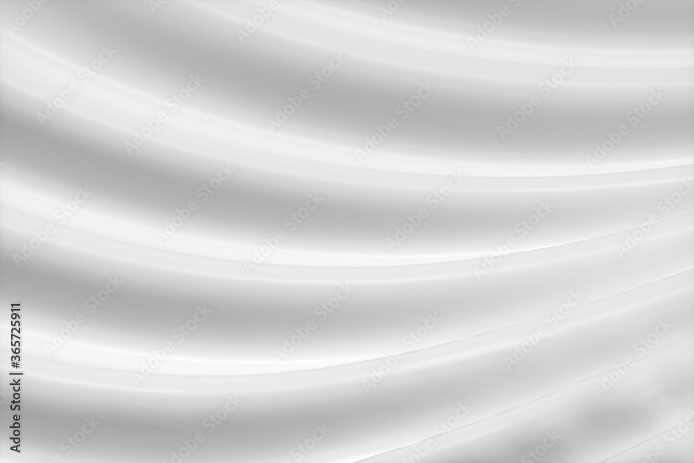 White pleated cloth background, 3d rendering.