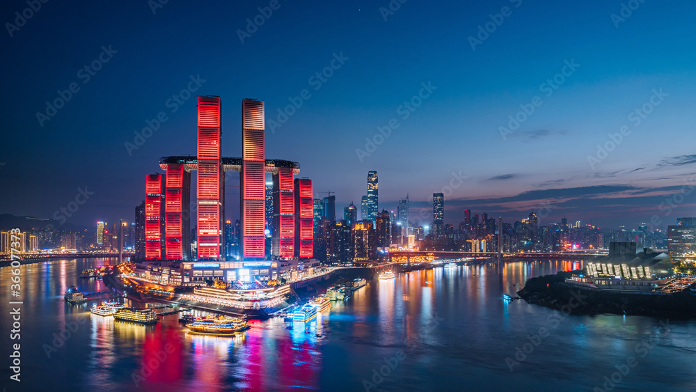 中国重庆朝天门码头夜景