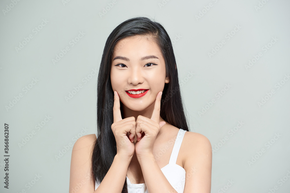 Portrait of young woman. Close up