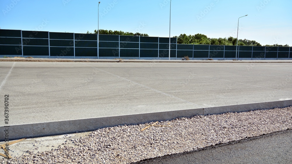 View of the new highway under construction.