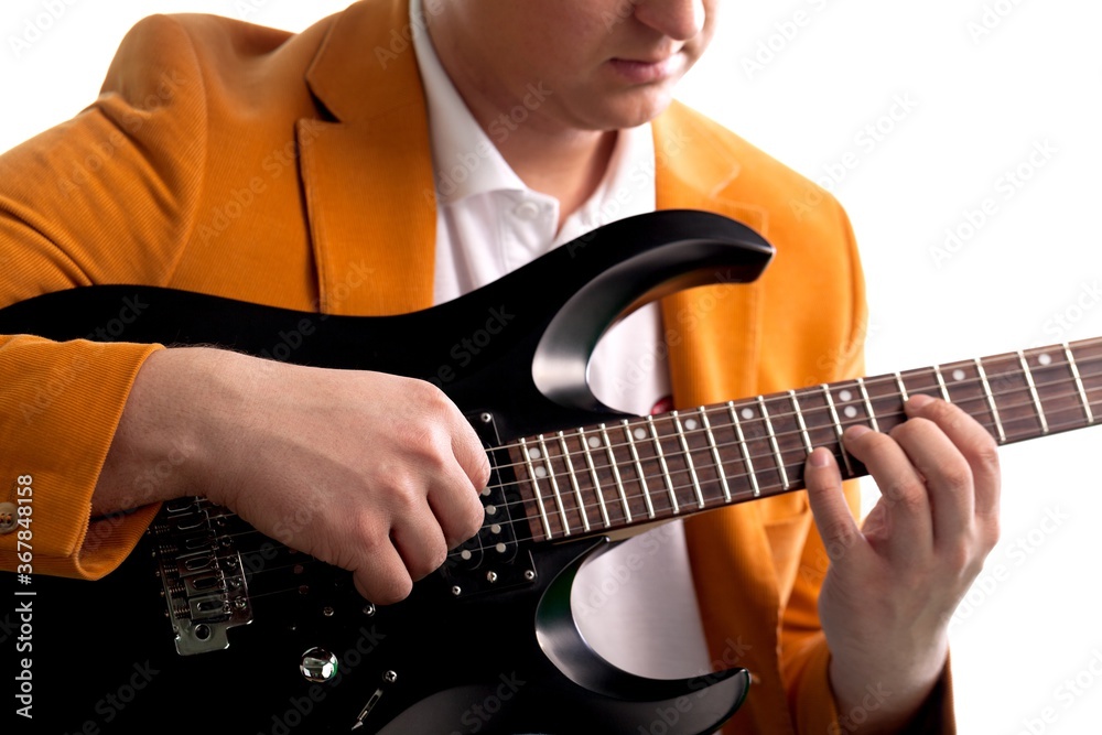 Man playing electric guitar