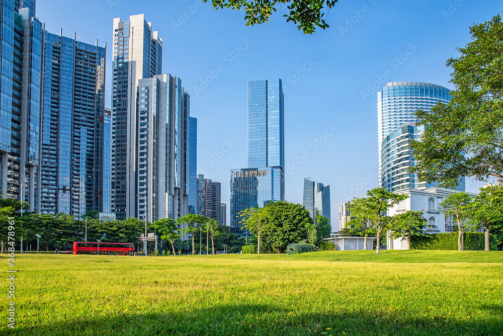 中国广州珠江新城CBD建筑与城市生态环境