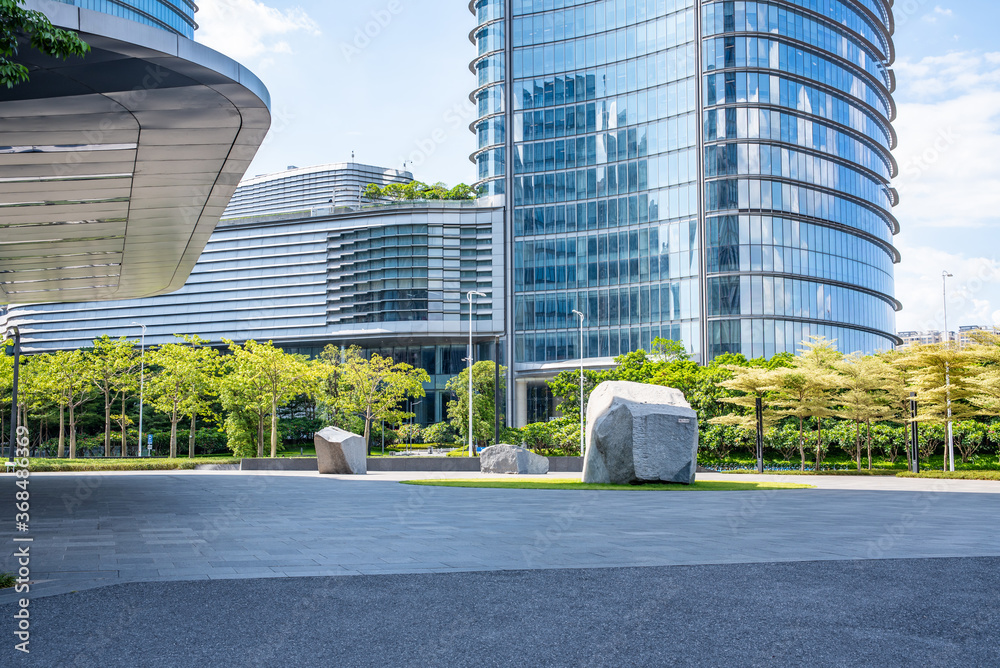 中国广州琶洲CBD大楼和空地