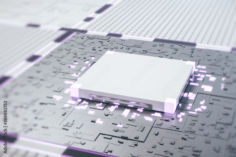 数字电路板和白色cpu。