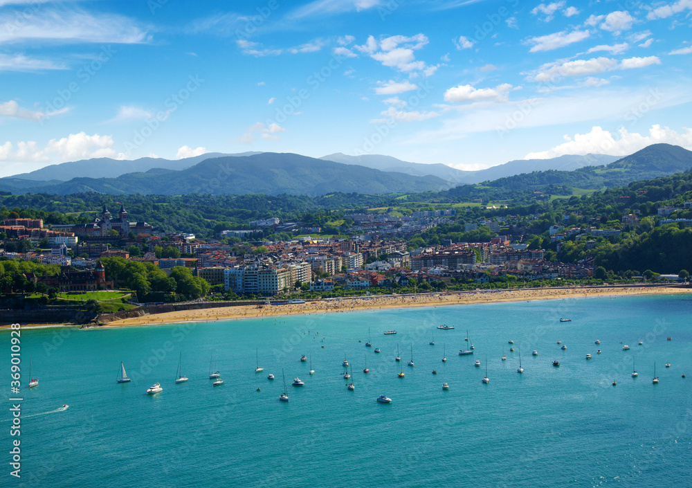 Sand beach in the town center of San Sebastian