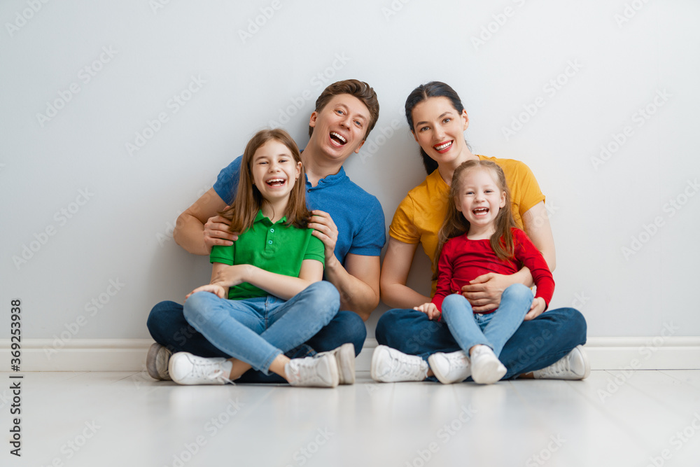 Happy loving family