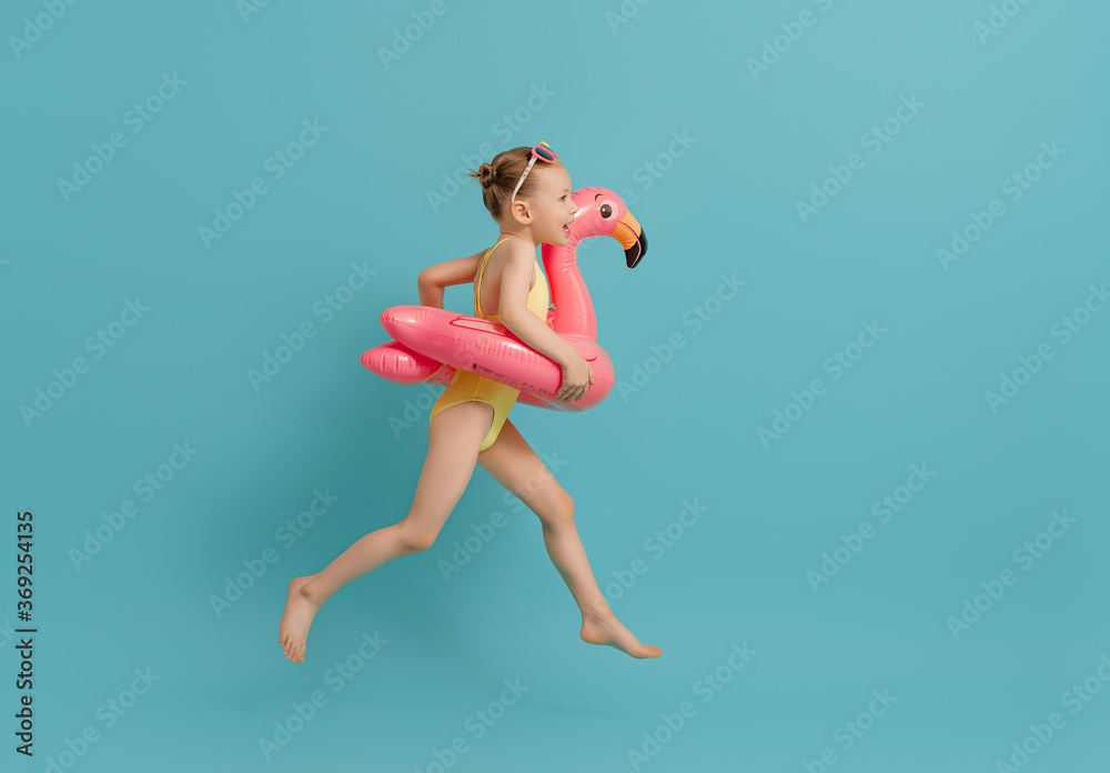 Happy child wearing swimsuit