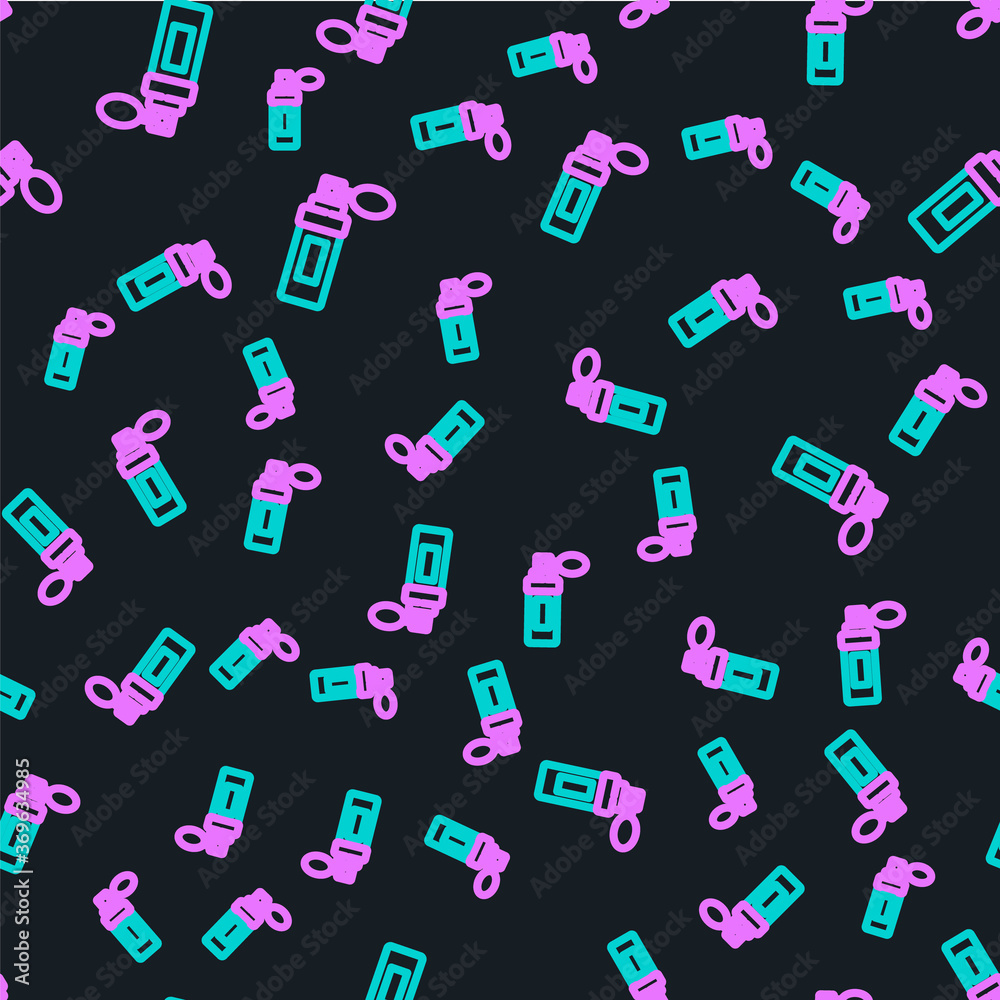 Line Perfume icon isolated seamless pattern on black background. Vector Illustration.