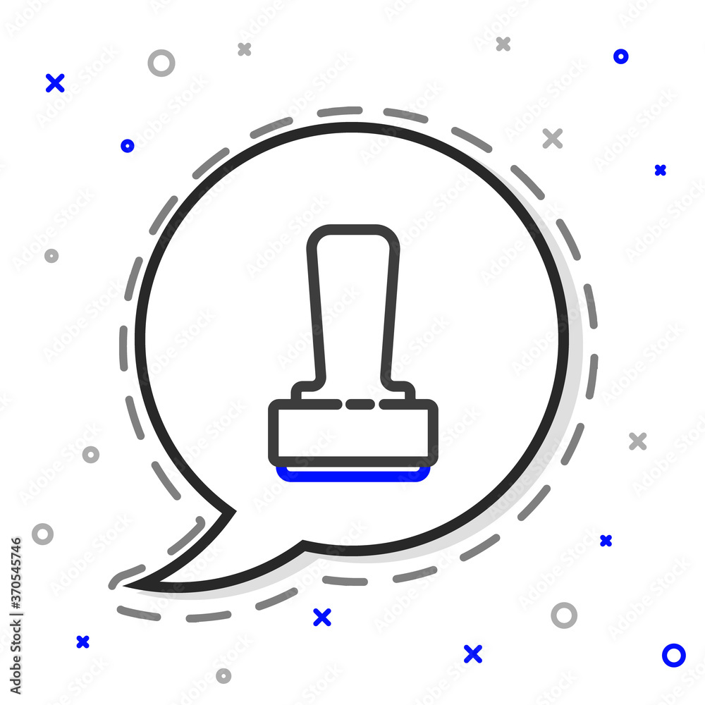 线条印记图标隔离在白色背景上。彩色轮廓概念。矢量插图。