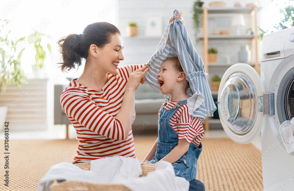 family doing laundry