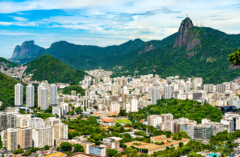 View of Botafogo, a beachfront neighborhood of Rio de Janeiro in Brazil