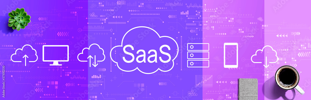 SaaS——一杯咖啡和一本笔记本电脑的软件即服务概念