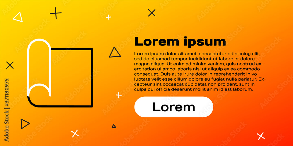 Line Graphing paper for engineering icon isolated on yellow background. Colorful outline concept. Ve