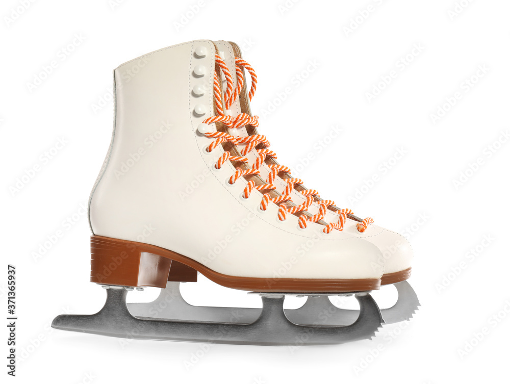 Ice skates on white background