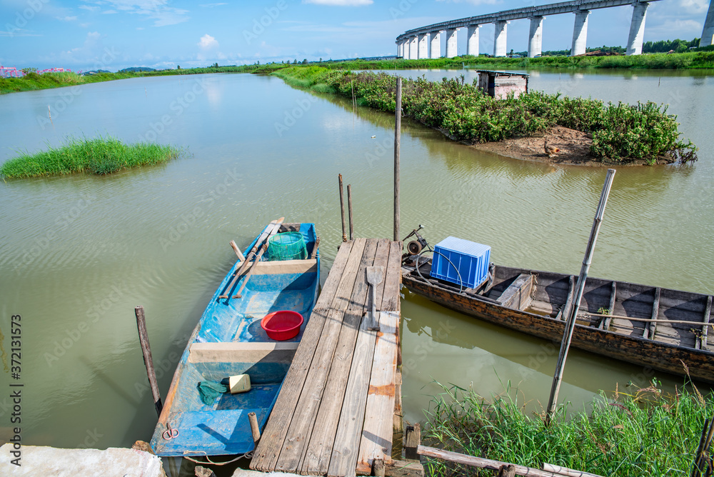 Jiwei Fish Pond in Nansha District, Guangzhou, China