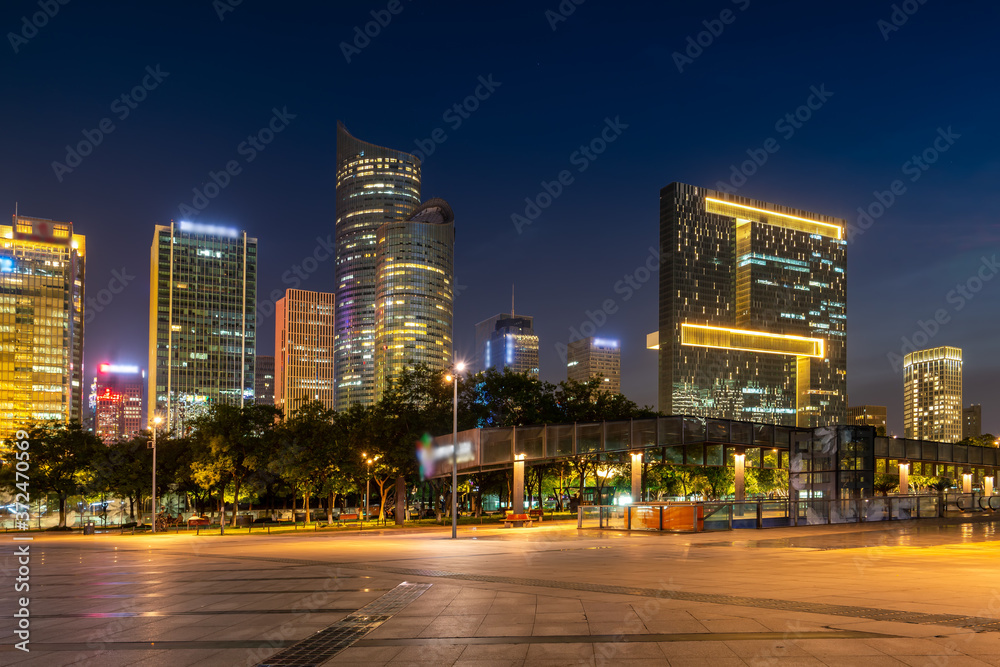 城市夜景与CBD建筑景观