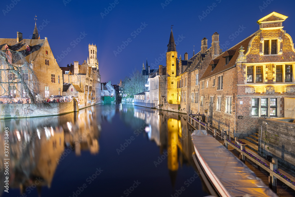 Bruges, Belgium Night Scene