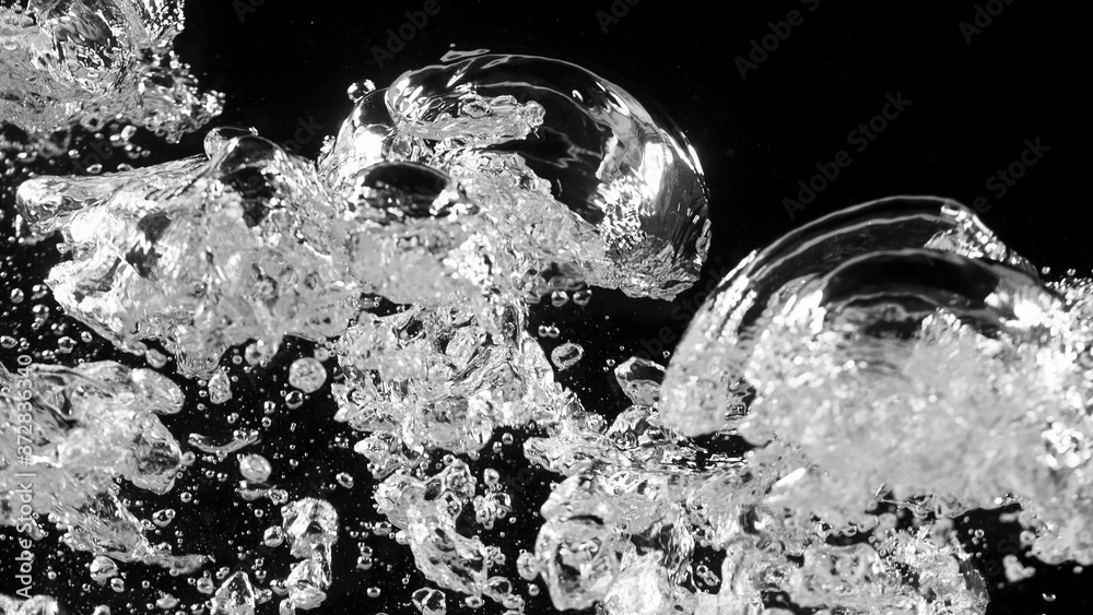 Black water with oxygen bubbles