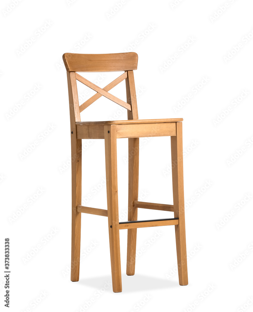 Wooden chair on white background