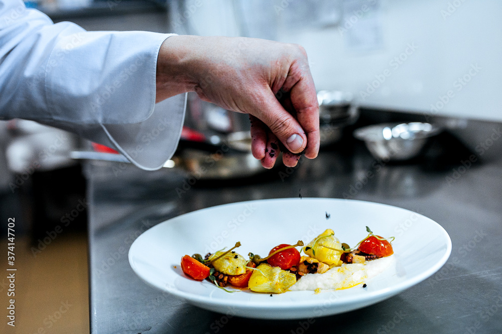 Chef preparing food in the kitchen