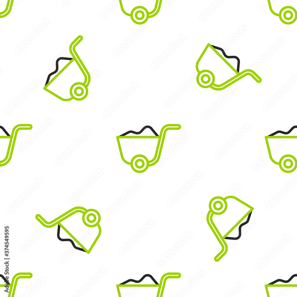 Line Shovel icon isolated seamless pattern on white background. Gardening tool. Tool for horticultur