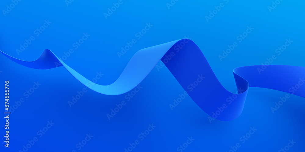 Abstract 3d render, blue background design, modern illustration