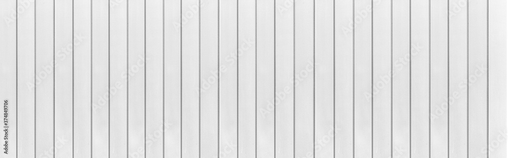 Panorama of White Corrugated metal background and texture surface or galvanize steel