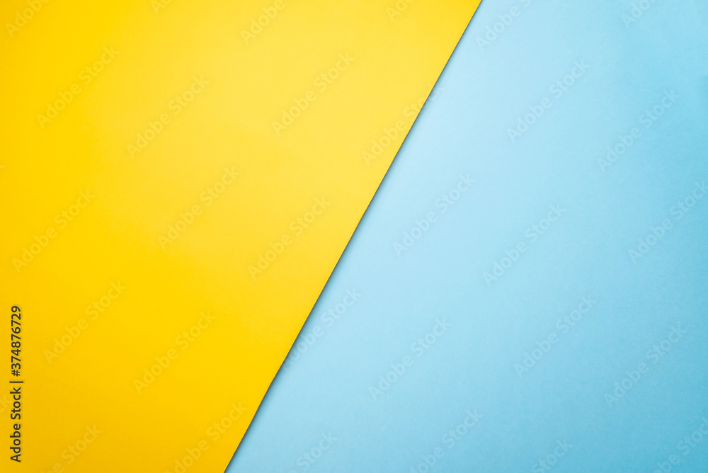 Yellow and blue cardboard contrast color poster background