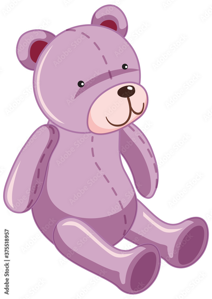 Cute teddy bear cartoon style isolated