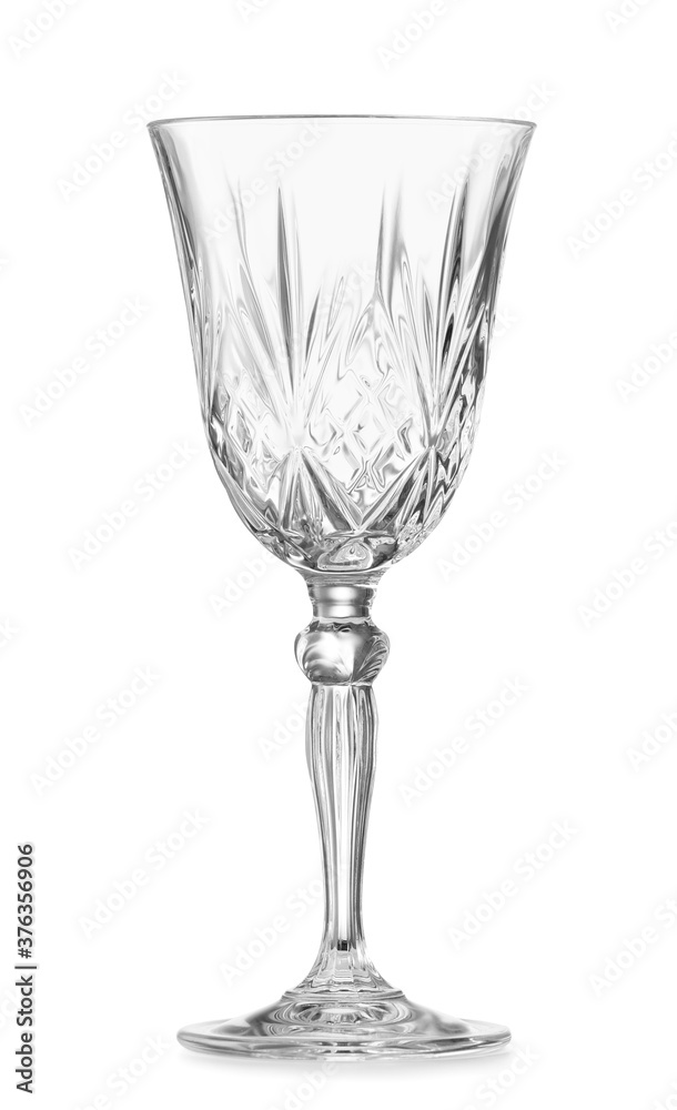 Empty glass on white background