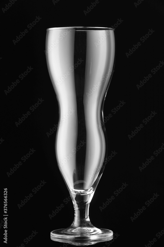 Empty glass on dark background