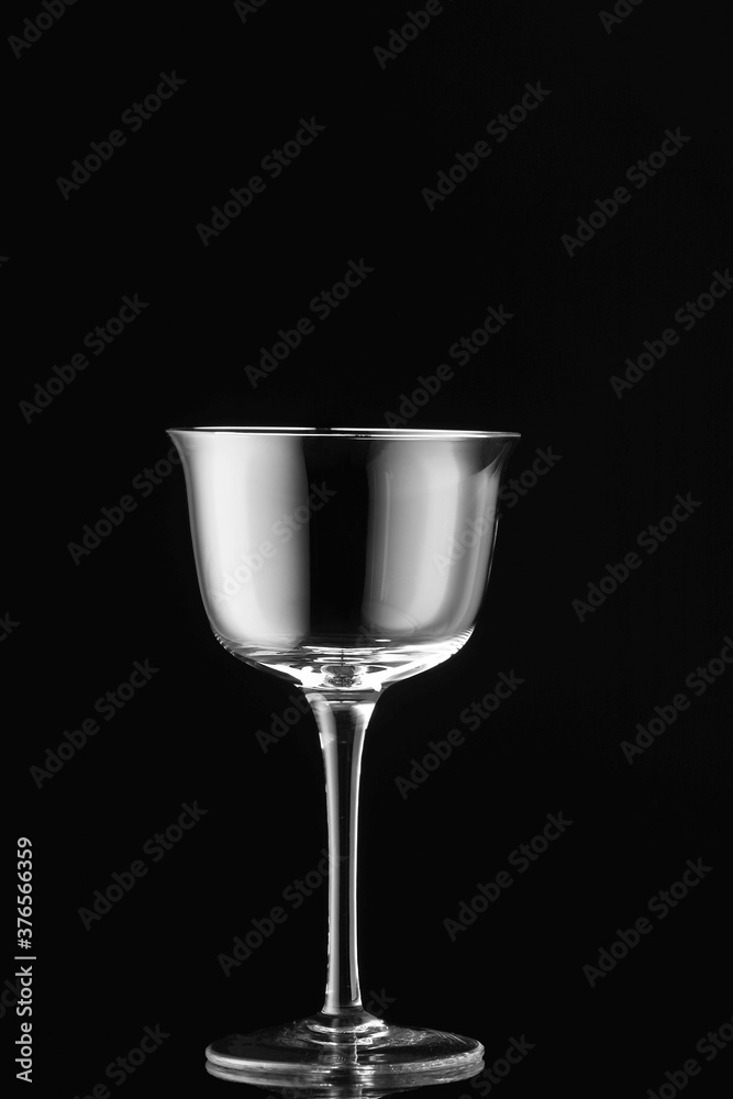 Empty glass on dark background