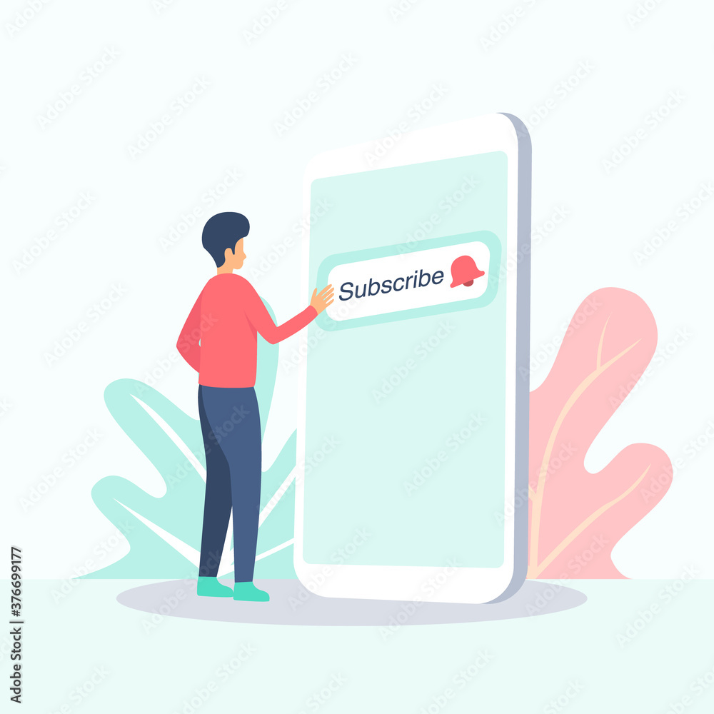 Subscribe video blog illustration concept