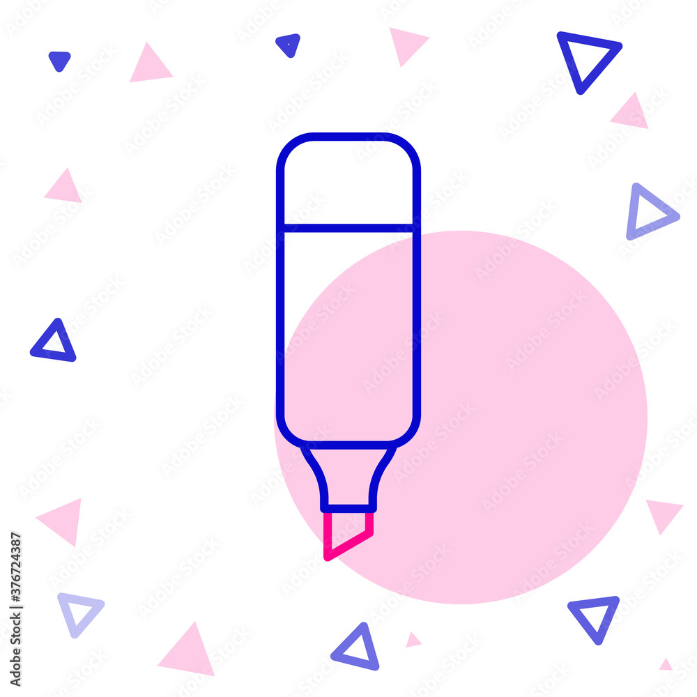 Line Marker pen icon isolated on white background. Colorful outline concept. Vector Illustration.